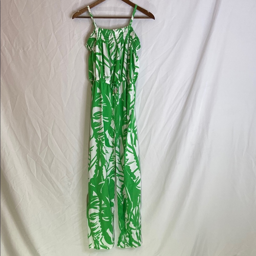 Lilly Pulitzer for Target Tropical Green and White Jumpsuit
